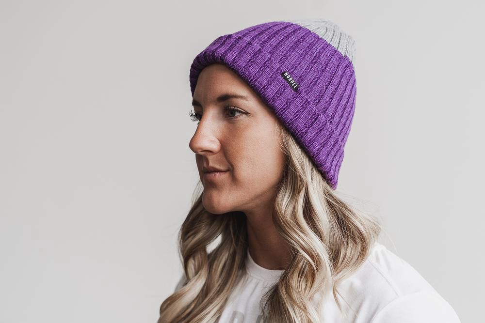 NOBULL Watch Cap Beanie - Bright Purple And Grey - Ireland (8204MOPYV)